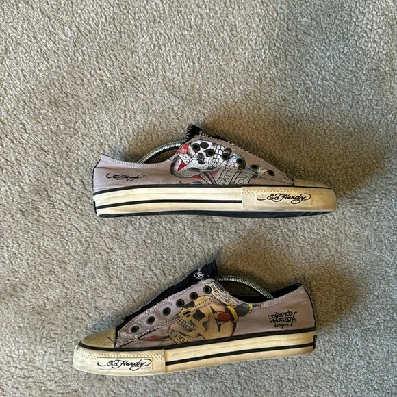 Vintage Ed Hardy Slip On Sneakers